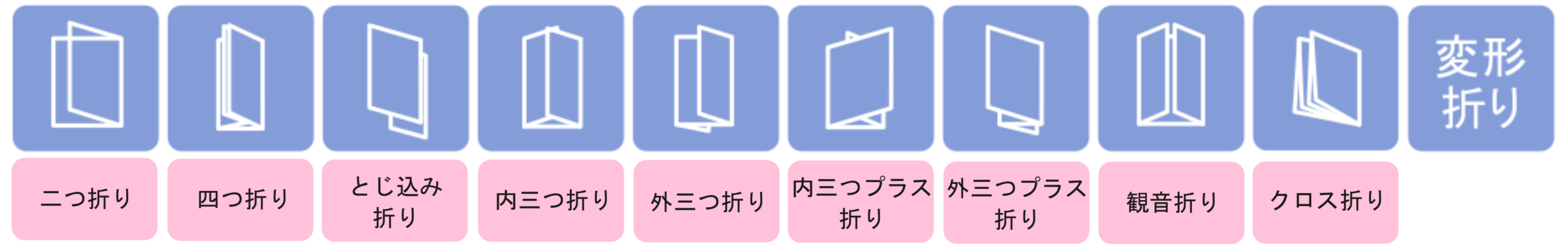 豊富な折りに対応