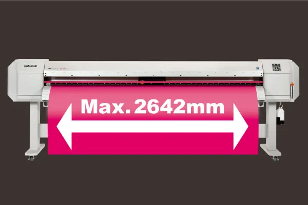 最大2,642 mm幅のメディアに対応