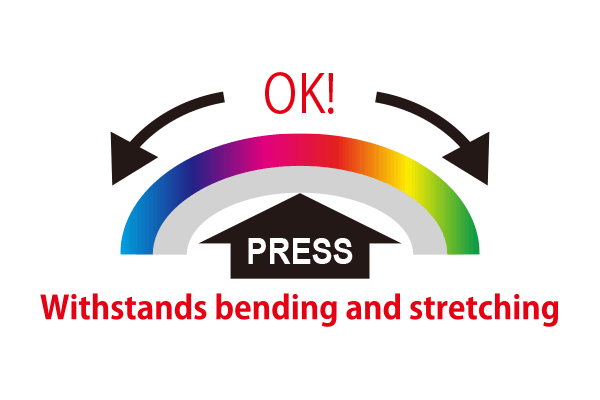 優れた伸縮性で後加工に強い