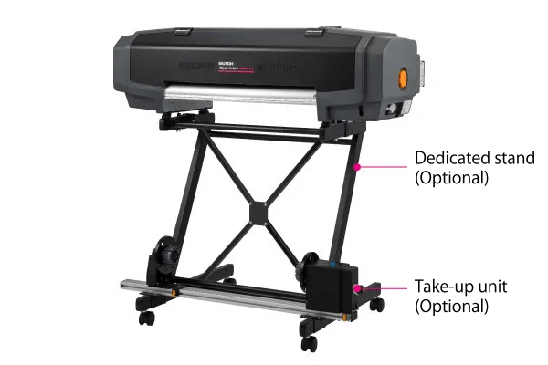 Dedicated stand and take-up unit
