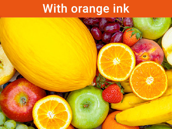 With orange ink